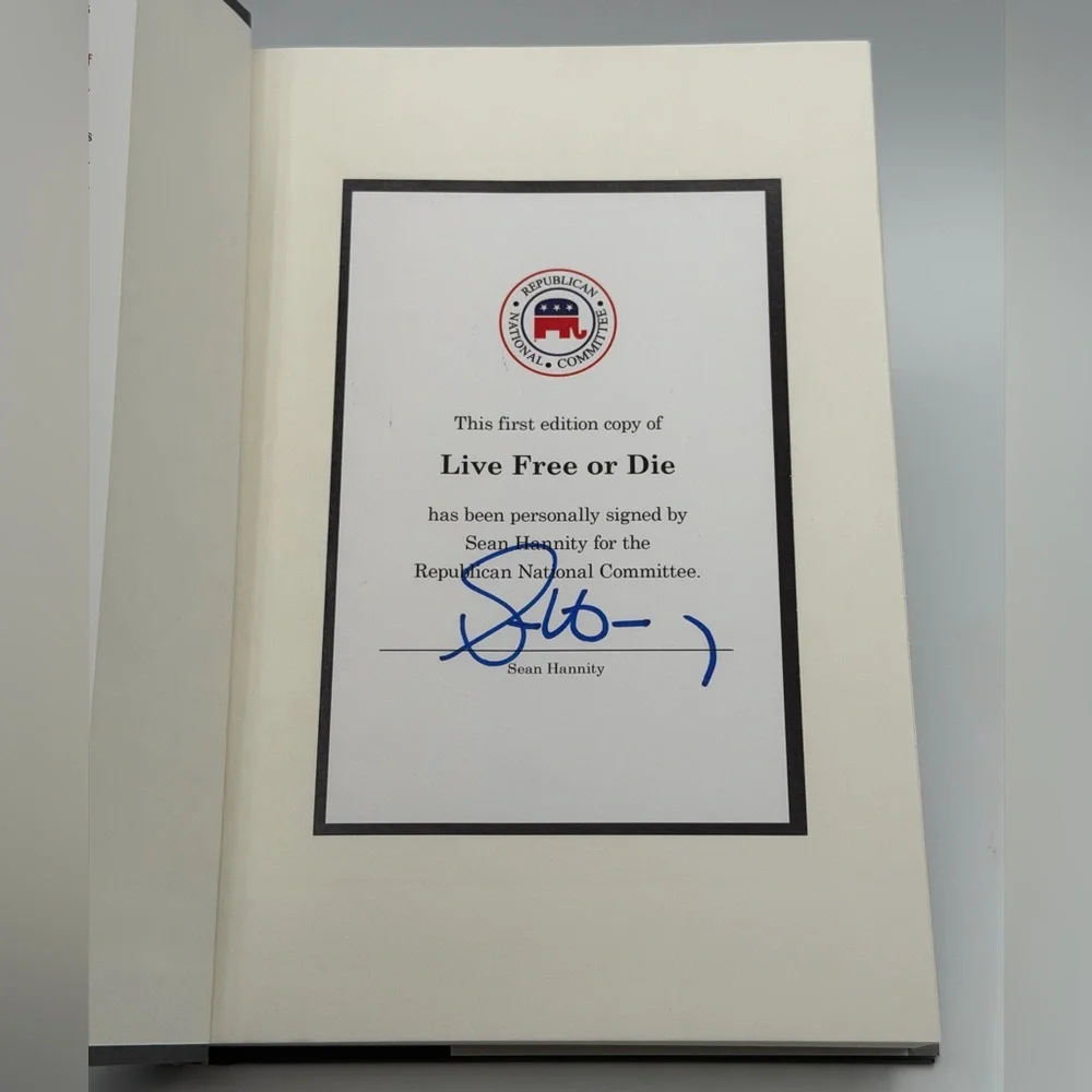 Live Free or Die by Sean Hannity (Hardcover Book, 2020) Signed Copy